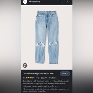 Abercrombie The Mom High Rise Curve Love Jeans